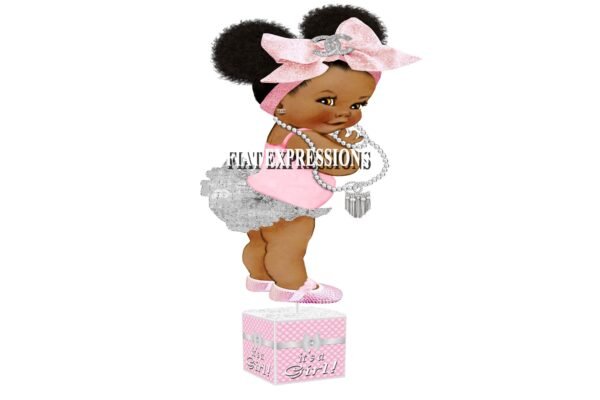 Sassy Girl Pink & Silver Baby Shower Centerpiece Decorations