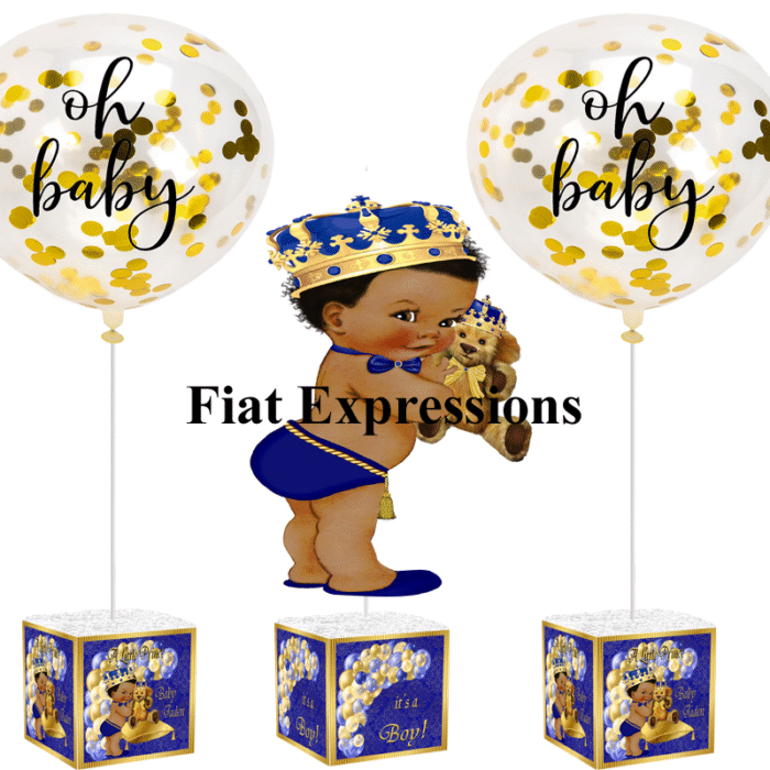 Prince Royal Blue Gold Baby Shower Centerpiece 3 Set or More with Bear Prince Royal Blue Gold Baby Shower Centerpiece 3 Set or More with Bear