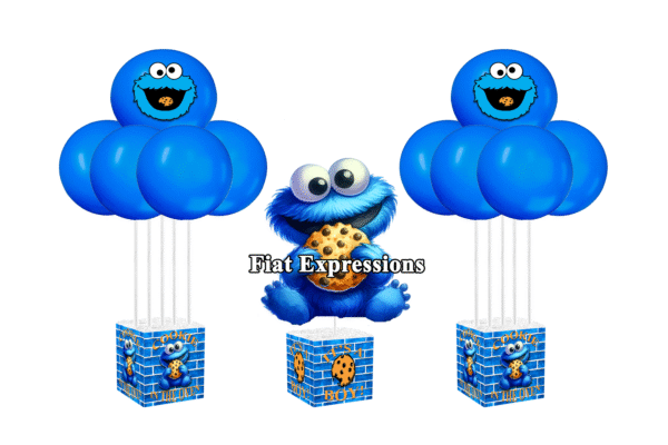 Cookie Monster Themed Baby Shower Boy Balloons and Centerpiece Set