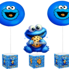 Cookie Monster Themed Baby Shower Centerpiece and Balloons 3 Set or More