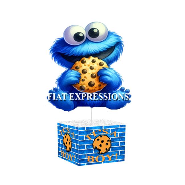 Cookie Monster Themed Baby Shower Centerpiece BOY Cookie Monster Themed Baby Shower Centerpiece BOY