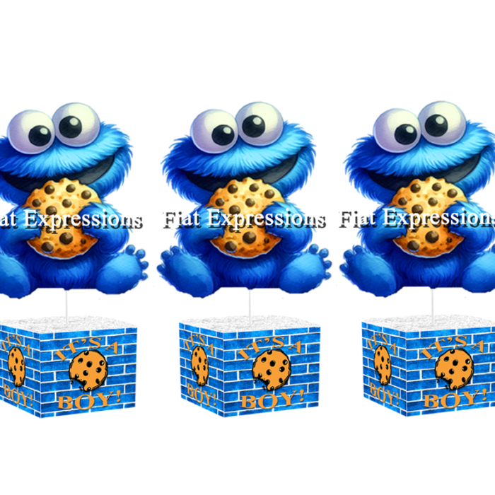 Cookie Monster Themed Baby Shower Centerpiece 3 Set or More Cookie Monster Themed Baby Shower Centerpiece 3 Set or More