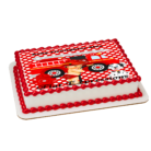 Fireman Truck Baby Shower Edible Cake Image Red White
