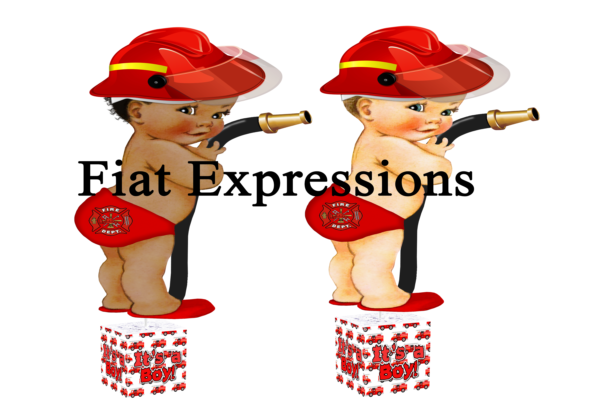 Fireman Truck Baby Shower Centerpiece