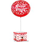 Sweetheart Baby Shower Balloon Centerpiece Hearts Red White with Rose Basket