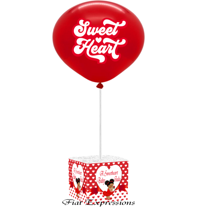 Sweetheart Baby Shower Balloon Centerpiece Heart Red White with Rose Sweetheart Baby Shower Balloon Centerpiece Heart Red White with Rose