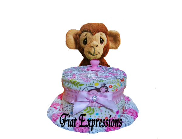 Jungle Safari Pink Girl Mini Diaper Cake