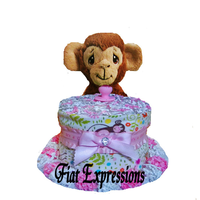 Mini MONKEY Safari Pink & White with Pacifer & MONKEY FIAT Mini MONKEY Safari Pink & White with Pacifer & MONKEY FIAT