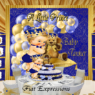 Prince Teddy Bear Baby Shower Kit Royal Blue Gold